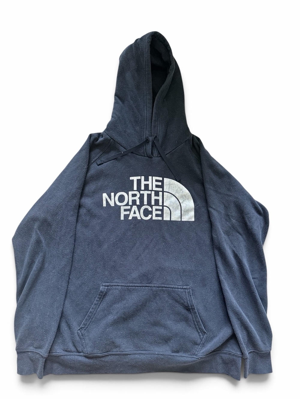 The North Face Navy Blue Hoodie with White Logo - Women's